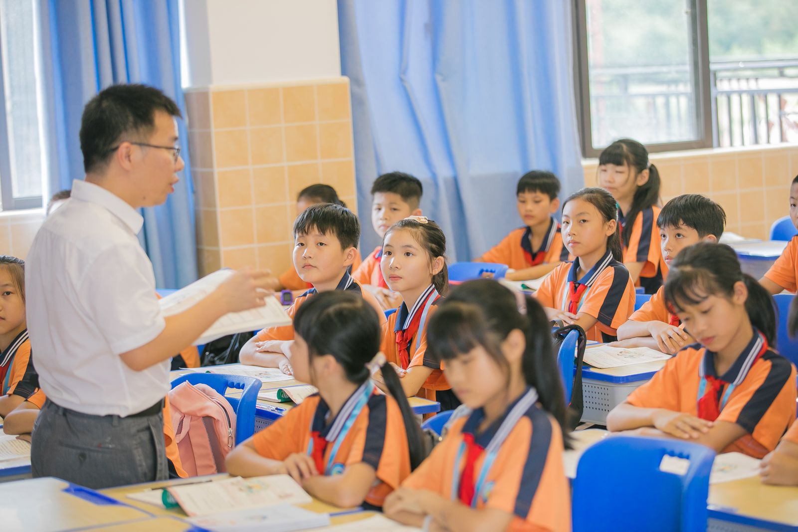 Teacher and pupils